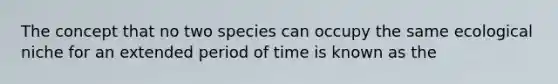 The concept that no two species can occupy the same ecological niche for an extended period of time is known as the