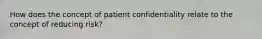 How does the concept of patient confidentiality relate to the concept of reducing risk?