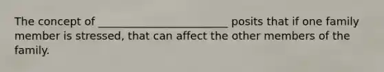 The concept of ________________________ posits that if one family member is stressed, that can affect the other members of the family.
