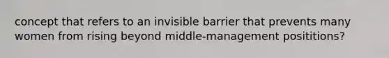 concept that refers to an invisible barrier that prevents many women from rising beyond middle-management posititions?