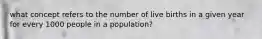 what concept refers to the number of live births in a given year for every 1000 people in a population?