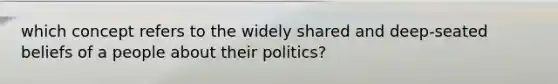 which concept refers to the widely shared and deep-seated beliefs of a people about their politics?