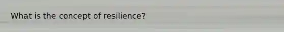 What is the concept of resilience?