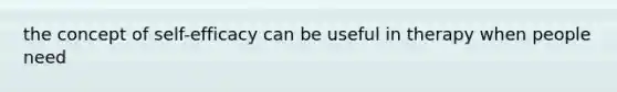 the concept of self-efficacy can be useful in therapy when people need