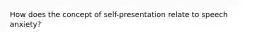 How does the concept of self-presentation relate to speech anxiety?