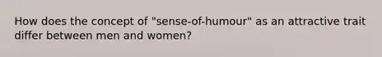 How does the concept of "sense-of-humour" as an attractive trait differ between men and women?