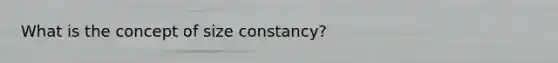 What is the concept of size constancy?