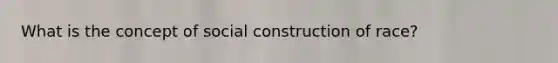 What is the concept of social construction of race?