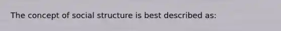 The concept of social structure is best described as: