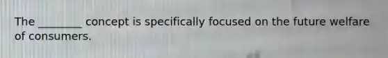 The ________ concept is specifically focused on the future welfare of consumers.