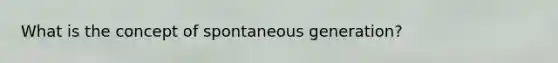 What is the concept of spontaneous generation?