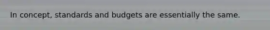 In concept, standards and budgets are essentially the same.