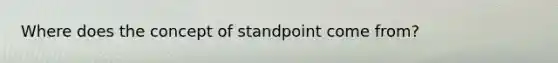 Where does the concept of standpoint come from?