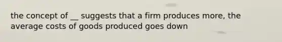 the concept of __ suggests that a firm produces more, the average costs of goods produced goes down