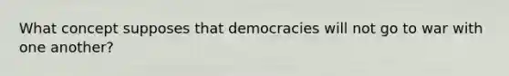 What concept supposes that democracies will not go to war with one another?