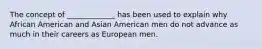 The concept of _____________ has been used to explain why African American and Asian American men do not advance as much in their careers as European men.