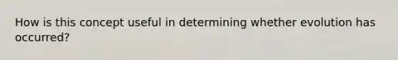 How is this concept useful in determining whether evolution has occurred?