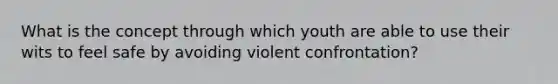 What is the concept through which youth are able to use their wits to feel safe by avoiding violent confrontation?