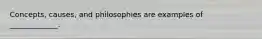 Concepts, causes, and philosophies are examples of _____________.