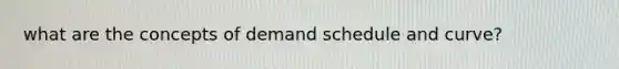 what are the concepts of demand schedule and curve?