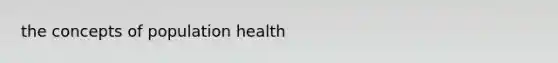 the concepts of population health