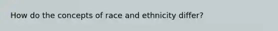 How do the concepts of race and ethnicity differ?