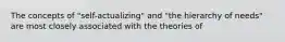 The concepts of "self-actualizing" and "the hierarchy of needs" are most closely associated with the theories of