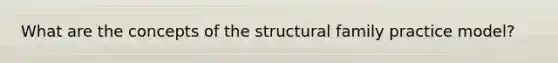 What are the concepts of the structural family practice model?