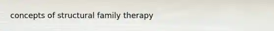 concepts of structural family therapy