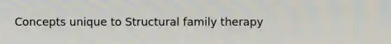 Concepts unique to Structural family therapy