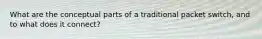 What are the conceptual parts of a traditional packet switch, and to what does it connect?