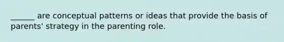 ______ are conceptual patterns or ideas that provide the basis of parents' strategy in the parenting role.