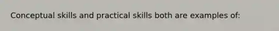 Conceptual skills and practical skills both are examples of: