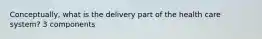 Conceptually, what is the delivery part of the health care system? 3 components