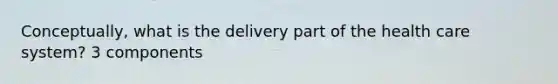 Conceptually, what is the delivery part of the health care system? 3 components