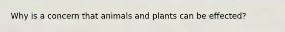Why is a concern that animals and plants can be effected?