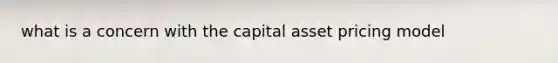 what is a concern with the capital asset pricing model