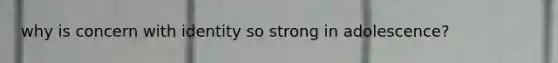 why is concern with identity so strong in adolescence?