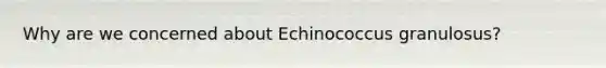 Why are we concerned about Echinococcus granulosus?