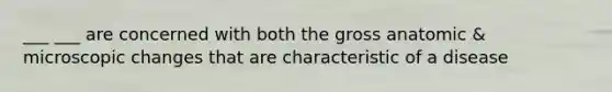 ___ ___ are concerned with both the gross anatomic & microscopic changes that are characteristic of a disease