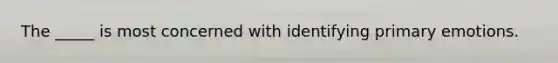 The _____ is most concerned with identifying primary emotions.