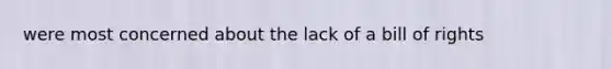 were most concerned about the lack of a bill of rights