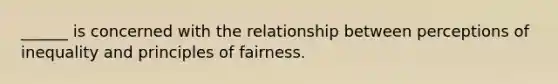 ______ is concerned with the relationship between perceptions of inequality and principles of fairness.