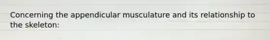 Concerning the appendicular musculature and its relationship to the skeleton: