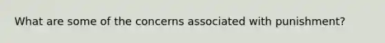 What are some of the concerns associated with punishment?