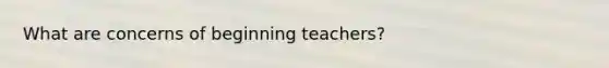 What are concerns of beginning teachers?