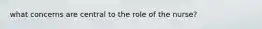 what concerns are central to the role of the nurse?