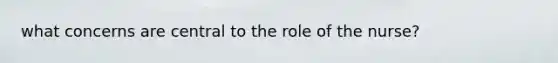 what concerns are central to the role of the nurse?