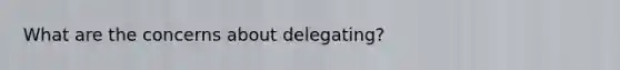 What are the concerns about delegating?