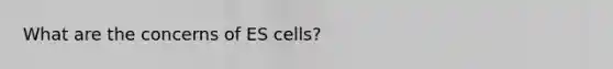 What are the concerns of ES cells?